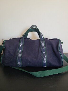 Warden Brooks Canvas Banker Duffle Bag Navy Made in USA Saint Barnabas